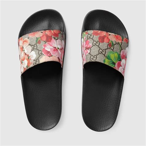 gucci bloom blue slides|Gucci gg blooms supreme slide.